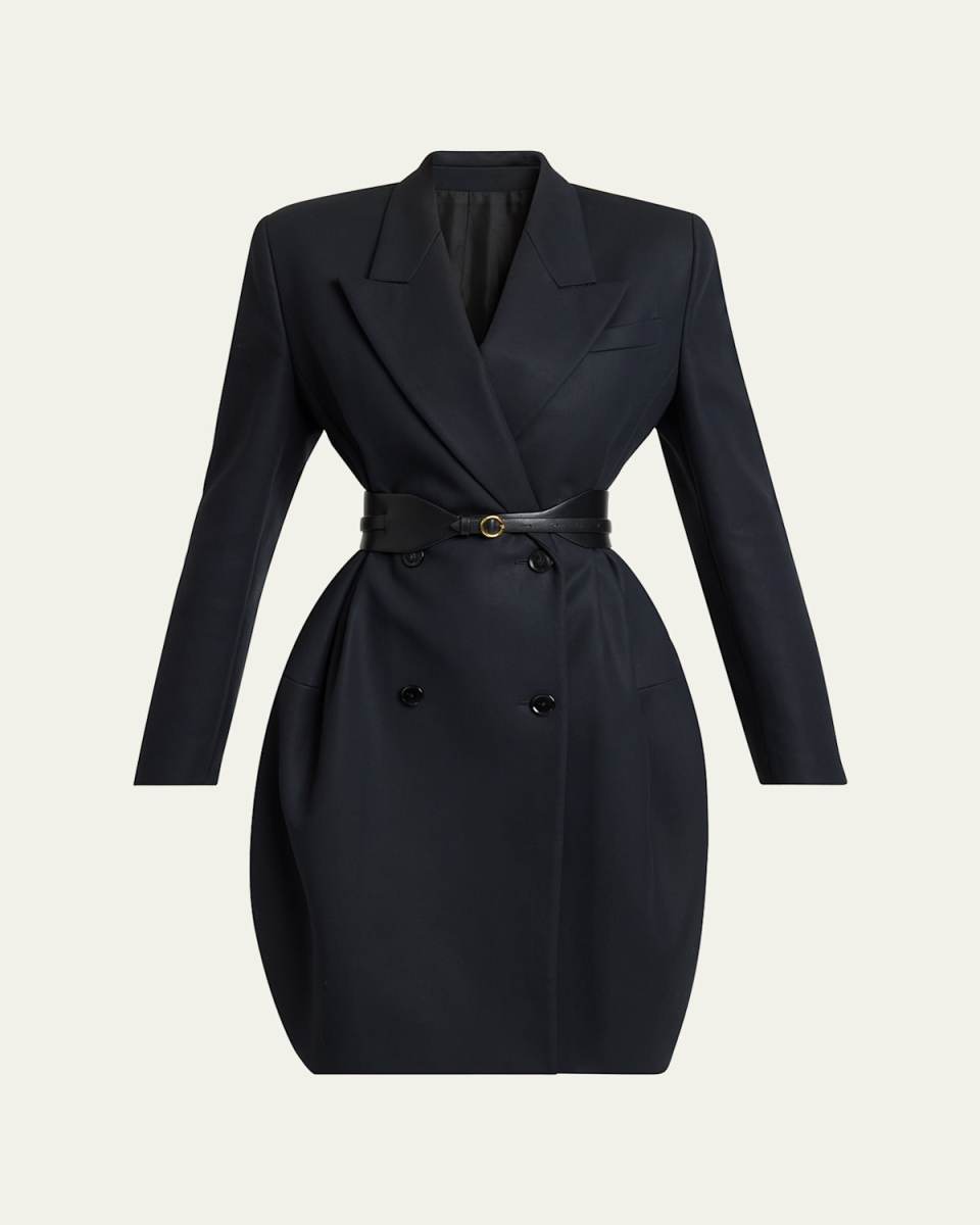 Double-Breasted Tailored Cropped Coat
